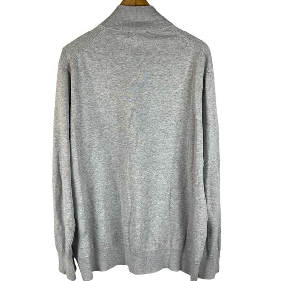 Brooks Brothers Light Gray 1/4‎ Zip Collared Combed Cotton Size XXL - Picture 3 of 9